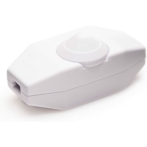 Variateur de Lumière avec Interrupteur Rotatif, Tension 220-230V, Couleur Blanche, pour Ampoules LED à Intensité Variable