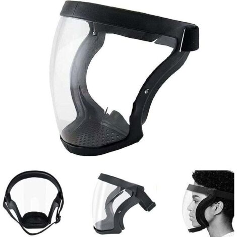 Masque super protecteur - Masque intégral, masque transparent durable, masque transparent, masque réutilisable anti-buée HD - Lunettes Tech anti-buée et coupe-vent pour adultes pour hommes et femmes (1/4)