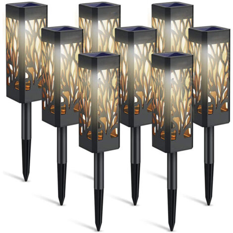 KZQ – Lampes solaires extérieures de jardin – Lot de 6 lanternes avec lumière blanche chaude – Étanchéité IP65 – Autonomie 8-10h (1/5)