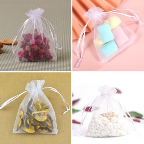 100 x Pochette Sachet Poche Sac en Organza dragée bonbonnière cadeau faveur pour Bijoux Cadeau