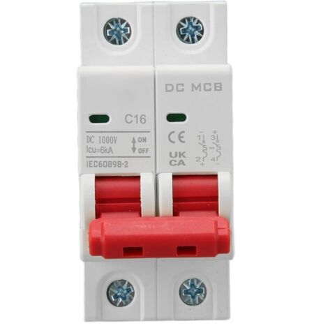 [JAMAIS UTILISÉ]KZQ Disjoncteur 2P 6000A Capacité de Rupture Protection contre les Surcharges Mini Disjoncteur DC1000V 16A (1/3)