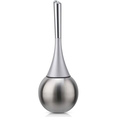 [JAMAIS UTILISÉ]Porte-brosse WC autoportant en acier inoxydable finition brossée polie ensemble WC salles de bains (brosse incluse)-argent (1/5)