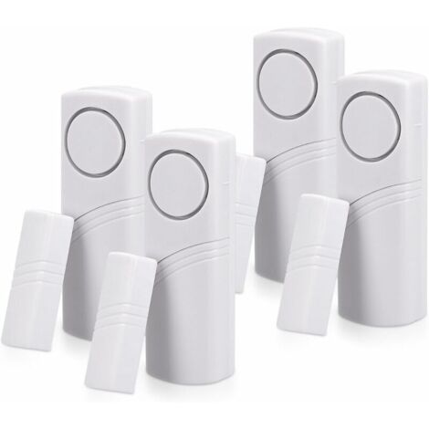 [JAMAIS UTILISÉ]Lot de 4 Alarmes Sans Fil pour Portes et Fenêtres - Anti-Intrusion, Magnétiques, 100 dB - Protection Maison Contre Cambriolage (1/4)