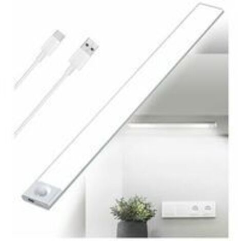 [JAMAIS UTILISÉ]Réglette LED Cuisine Sous Meuble Rechargeable USB - 40 cm - 2500 mAh - Lampe Placard Détecteur de Mouvement - Barre LED Sans Fil Rechargeable - Lumière avec Capteur PIR à Pile pour Esc (1/5)