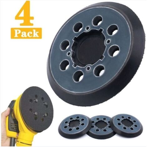 Lot de 4 Patins de ponçage 8 trous pour ponceuse orbitale DWE6423、DWE6421、DCW210B 125 mm (1/4)