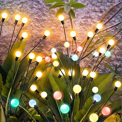 Vtizikl Lampes Solaires Exterieur,4 Pièces 10 LED Lumières Solaires Lucioles pour Jardin, Balcon,Lampe Solaire Exterieur Jardin Décoration,Étanche IP65,[Classe énergétique C] (RGB) (1/4)