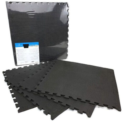 Vtizikl Set 4 Pezzi Piastrella Eva Colore Nero 60 X 60 Cm Tappeto Puzzle Multiuso 194701 - (1/2)