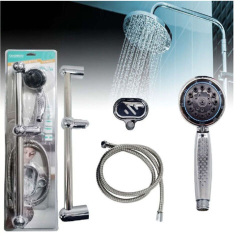 Vtizikl Set Asta Doccia Doccetta Regolabile 1,5mt Tubo Flessibile Con Barra Bagno Tx-9219 - (1/4)