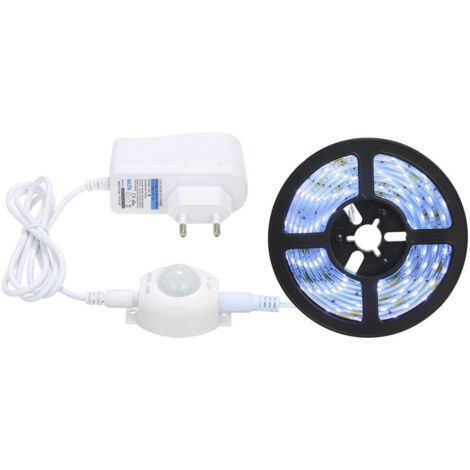 Ruban LED 16,4 pieds 6500K blanc froid avec capteur de mouvement ruban lumineux étanche flexible sous l'armoire éclairage de la corde d'éclairage pour la maison, la cuisine sous l'armoire, la chambre (1/5)