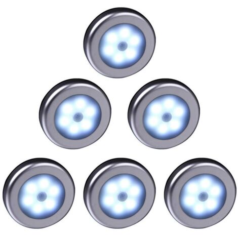 Lampe LED sans fil à détection de mouvement pour couloir chambre (lumière blanche)6pcs (1/5)
