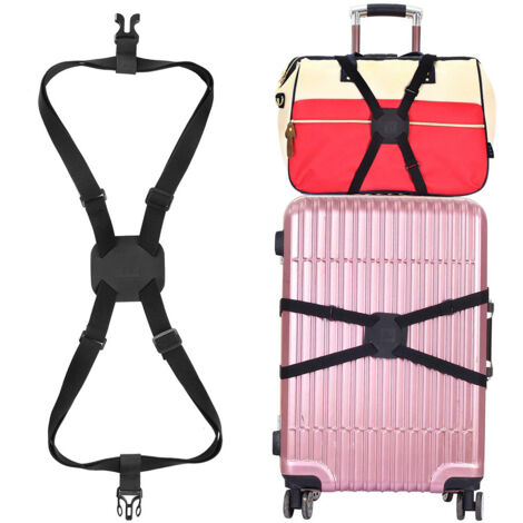 Sangle de Bagage, Ceinture de Bagage de Sangle de Valise Réglable Elasticité Elevée Tendeurs Elastiques avec Boucles, Ultra Long (1/5)