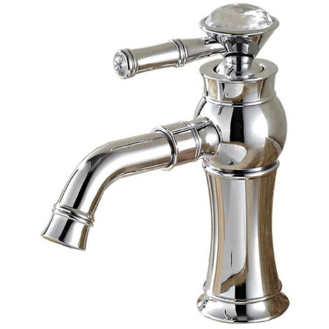 Mitigeur de lavabo Robinet de lavabo de salle de bain pour robinet de galvanoplastie en cuivre lavabo de la salle de bain lavabo chaud et froid(bas) (1/5)