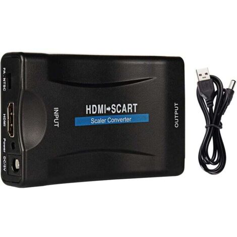 Adaptateur HDMI vers Péritel, Convertisseur HDMI Audio Vidéo Stéréo 1080P Compatible avec NTSC PAL HDMI1.3 pour Sky HD Blu Ray PS3 TV VCR VHS (1/5)