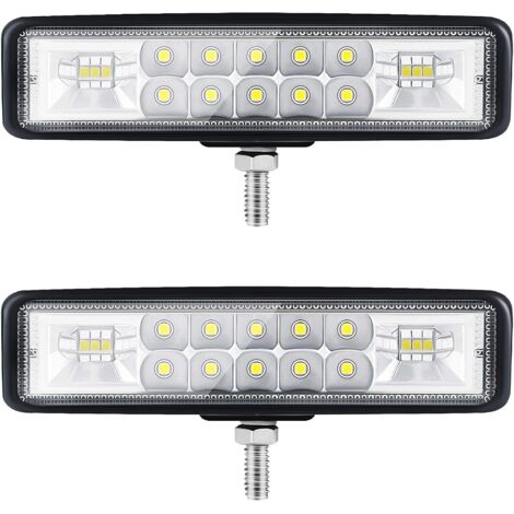 6” Phare LED Moto Phare de Travail led Tracteur 2 Rangs 9-36V 120W 12000LM 6000K Combinaison Spotlight+Floodlight Barre LED Off-road Phare Led 4x4 Pods d'éclairage LED pour Camions SUV Moto (1/5)