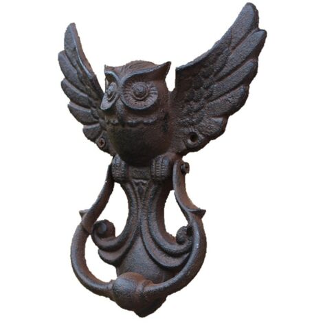Heurtoir de porte hibou, bouton de patio coulissant en fonte (1/5)