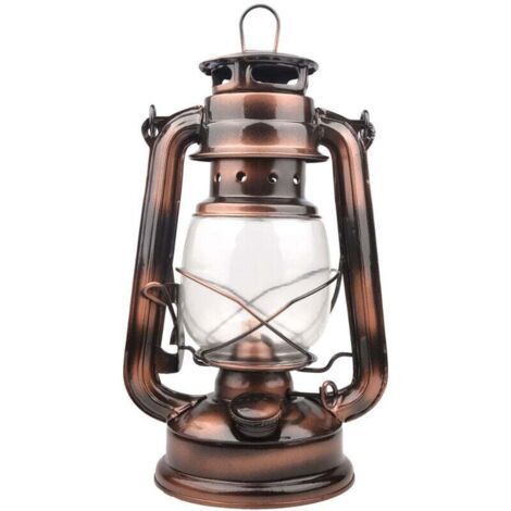 Lanterne de camping à LED - Design rétro - Intensité variable - Fonctionne avec 4 piles AA - 24,5 cm - Blanc chaud,une pièce, (1/5)