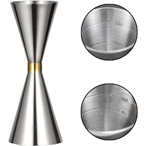 Doseur Cocktail, Doseur à Cocktail Double Face en Acier Inoxydable, Tasse à Mesurer en Argent Pour Barman Professionnel 30 ml x 45 MlVerres Doseurs Coupe (1/5)