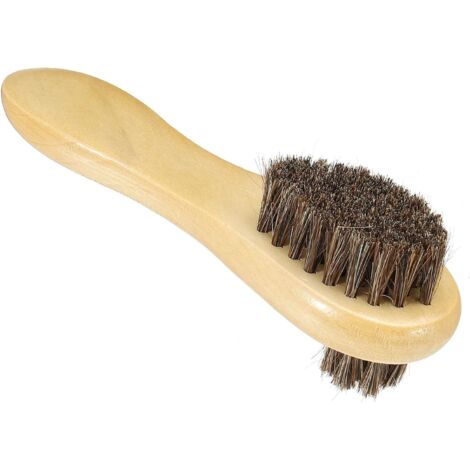 Cheval Poils Chaussure Brosse avec Poignée Double Face Polissage Corbeilles pour Cuir Botte Toile Bois Couleur (1/5)