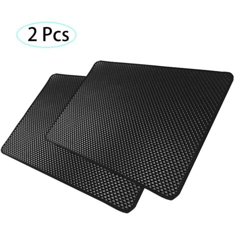 2 Pièces Tapis Collants antidérapants de Voiture,Tapis antidérapant Magique pour Tableau de Bord(27x 15 cm),Anti Glisse en Silicone Mat, Anti Dérapant sur Tableau de Bord/Bureau (1/5)