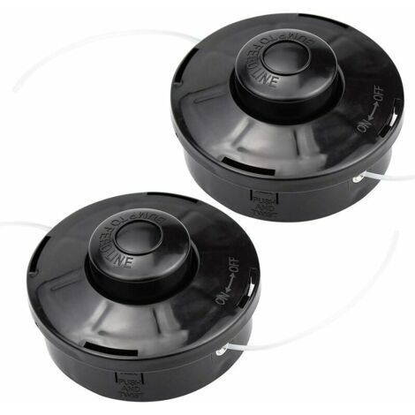 Lot de 2 Tête de débroussailleuse Universelle A6481 Nylon Bobine de Rechange de Tondeuse Débroussailleuse Tête De Coupe M10 X 1,25 pour Débroussailleuse Thermique à Essence (1/5)