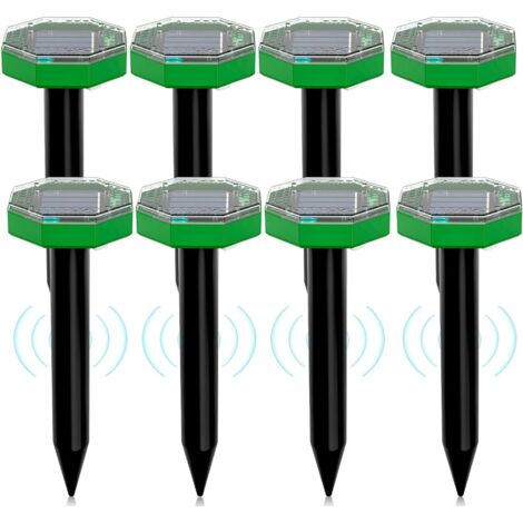 Vtizikl Répulsif solaire à ultrasons pour souris, lot de 8, répulsif solaire d'extérieur pour repous (1/5)