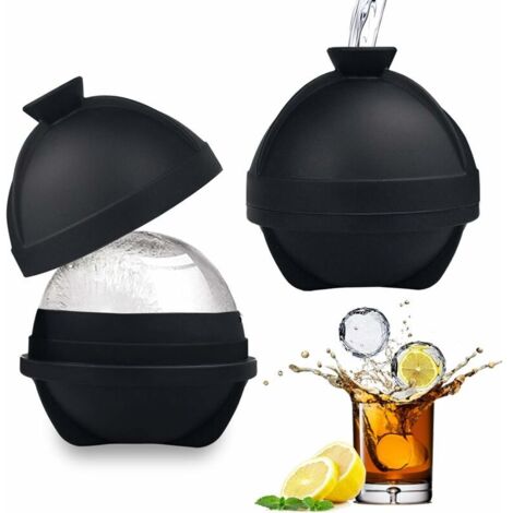 Vtizikl Moule à Glaçon Boule Sphérique – Bac à Glaçon Rond Forme Boule de Neige Sphère – Idéal pour des Glaçon Boule XL pour vos Whisky, Gin, Vodka, Rhum, Bourbons et (1/4)