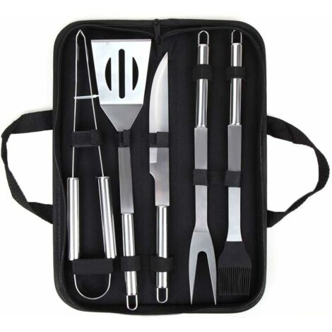 Ensemble Ustensiles de Barbecue Mallette en Aluminium, Accessoire de Barbecue Professionnel,Parfaite Set de Couverts Barbecue Libre pour Les Hommes Papa Cadeau d'anniversaire(5 pièces) (1/4)