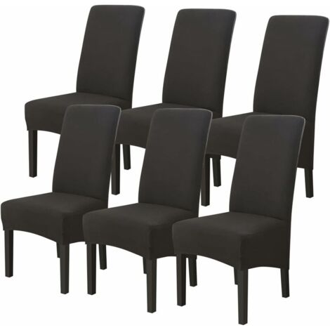 Vtizikl Housses de Chaises 6 pièces Grand Taille Noir,Housses pour Chaises de Salle a Manger Universelle, Couverture Couvre de Chaise Salon Moderne pour Mariage Reunion (1/4)