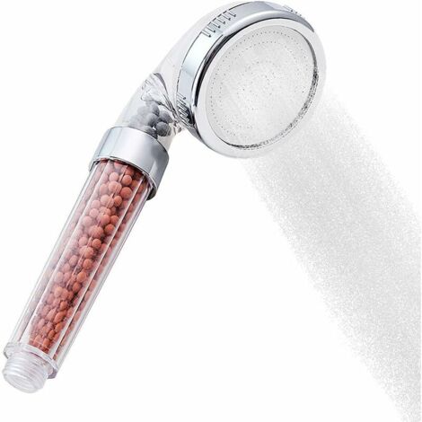 Vtizikl 3 Modes Ajustable Pommeau Filtre Douche Anti Calcaire Haute Pression Pommeau Douche Economiseur d'eau Remplaçable Système de Filtrage Lonique Douchette Douche Salle de Bain et wc (1/4)