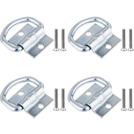 Vtizikl 4Pcs Anneaux d'Arrimage, Attache Bache Remorque en D avec Vis pour Bateaux, Camions, Camionnettes et Maisons (1/4)
