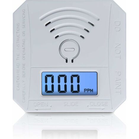 Vtizikl Détecteur de monoxyde de carbone, détecteur d'alarme de moniteur de gaz CO conforme aux normes UL 2034, capteur de CO avec affichage numérique LED pour la maison, le dépôt, alimenté par batter (1/4)