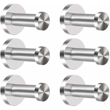 Vtizikl Lot de 6 crochets en acier inoxydable pour manteaux, crochets muraux pour porte serviettes en chrome (1/4)