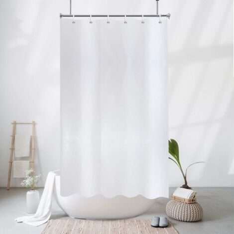 Vtizikl Rideau de Douche Textile étroit 120x180, Tissu Polyester Petit Rideau de Bain Hydrofuge avec Oeillets métalliques, Largeur 120 x Hauteur 180cm (1/4)