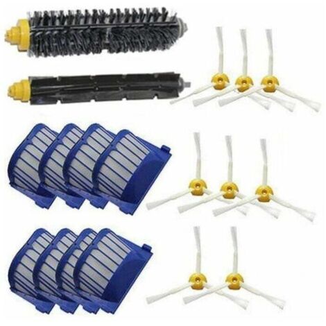 Vtizikl Kit De 18 iRobot Roomba Aspirateur Robot Filtre + Brosse Latérale Pour 600/610/611/627/620/630/650 (1/4)