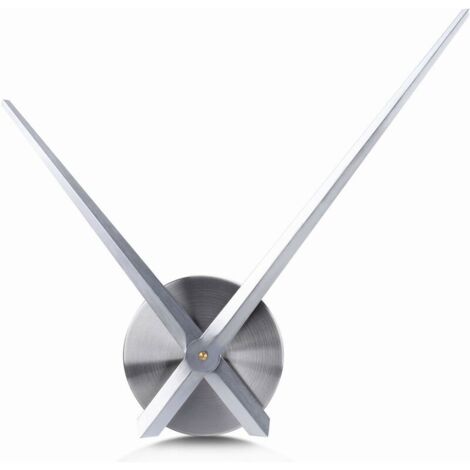 Grande Horloge Murale Aiguilles 31.5cm Simple Argent sans Chiffre Mécanisme de Mouvement d'Horloge DIY Frameless avec Long Mains (1/4)