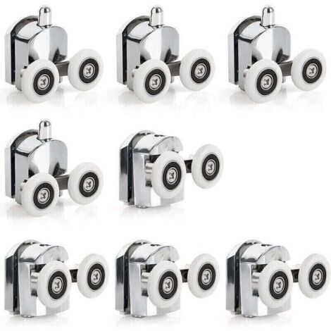 Vtizikl 8 Roulettes Porte de Douche Coulissante Roulette Porte Coulissante Douche en Alliage de Zinc 23 mm de Diamètre Roues Jumelées de Rechange pour Salle de Bain (1/4)