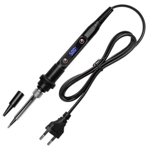 Fer à Souder 80W Température Réglable 180-520°C - Kit Complet Avec 5 Embouts Et Accessoires