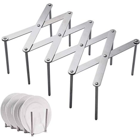 Vtizikl Support de couvercle de casserole réglable en acier inoxydable, support de couvercle de casserole extensible multifonction, organisateur de couvercle de casserole, outils de cuisine pour prépa (1/4)