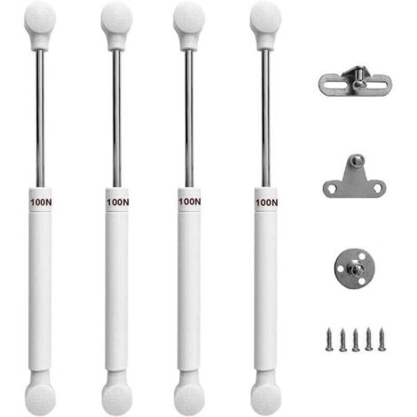 Vtizikl Lot de 4 Porte Armoire de Cuisine Vérin à Gaz 100N Relevable Ressorts à Gaz Rester Charnière Amortisseur Pistons Pneumatique Soutien pour Levage Portes Meuble (1/4)