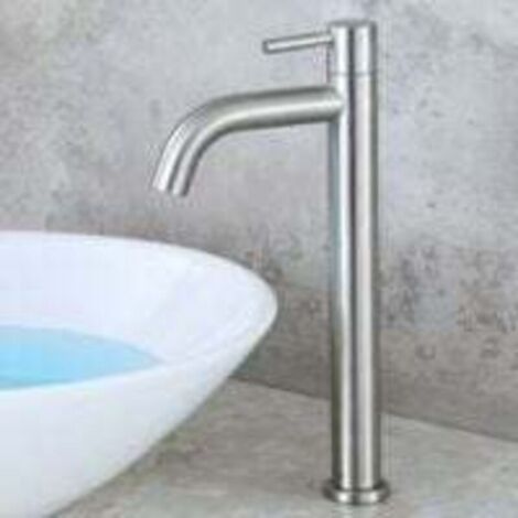 Mitigeur Lavabo Sanlingo – Levier Unique – Design Moderne – Gris Chromé (acier Inox)