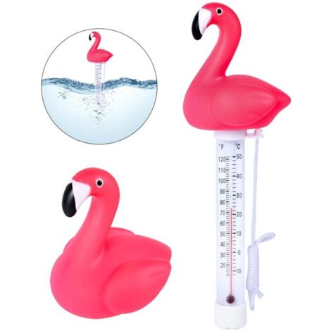 Vtizikl Thermomètre flottant , thermomètres de piscine flottants, thermomètre d'eau en forme d'animal de dessin animé avec corde pour piscines intérieures et extérieures (thermomètre) (1/4)