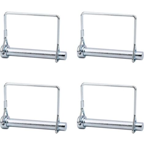 Lot de 4 goupilles de verrouillage d'arbre, goupille annulaire carrée galvanisée de 3/8 pouce pour remorque, ferme, jardin, pelouse (1/4)