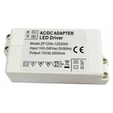 Vtizikl Transformateur d'alimentation 24 W 12 V – Adaptateur convertisseur de pilote LED à tension constante – Pour bandes LED et ampoules G4, MR11, MR16 (1/4)