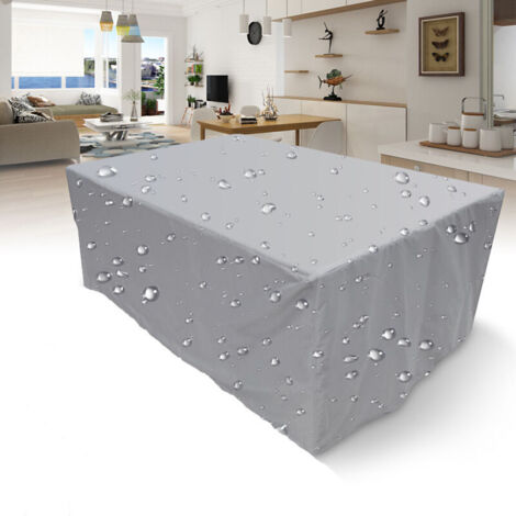 Vtizikl Funda rectangular para muebles de jardín, de poliéster, impermeable, antipolvo y resistente a los rayos UV, para sillas o mesas de patio (tamaño: 260 x 135 x 82 cm) (1/4)