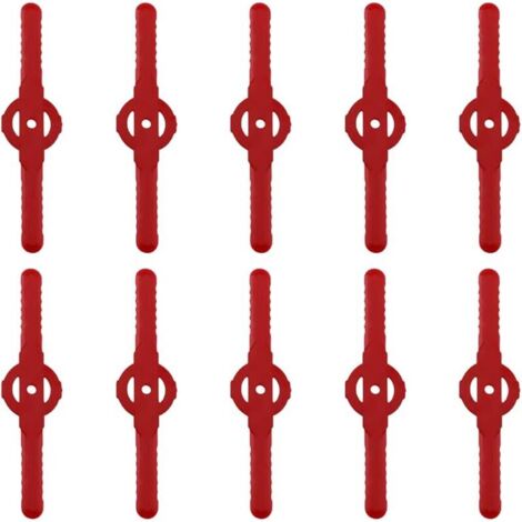 Vtizikl Lot de 10 lames de tondeuse à gazon, accessoires pour tondeuse à gazon, lames de rechange en plastique, outils de jardin, petit trou de 5 mm, pour tondeuse à gazon, tondeuse à gazon sans fil ( (1/4)