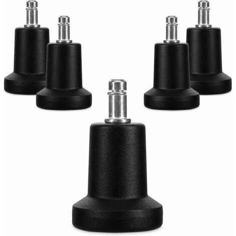 Vtizikl Cloches pour chaise de bureau,Lot 5 embouts remplacement roulettes de chaise 10/22 mm,Pied de siège fixe et silencieux pour sol dur (1/4)