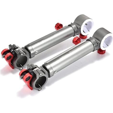 Vtizikl Lot de 2 supports universels pour parasol de pêche, fixation à 360° (argenté) (1/4)