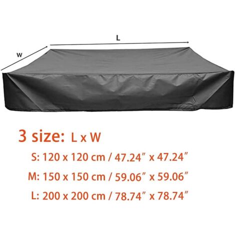 Bâche Protection Bac à Sable 120x120 Cm - Housse Étanche Avec Cordon De Serrage