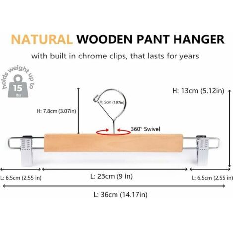 Lot De 3 Cintres En Bois Pour Pantalon/jupe – 25 Cm – Bon état