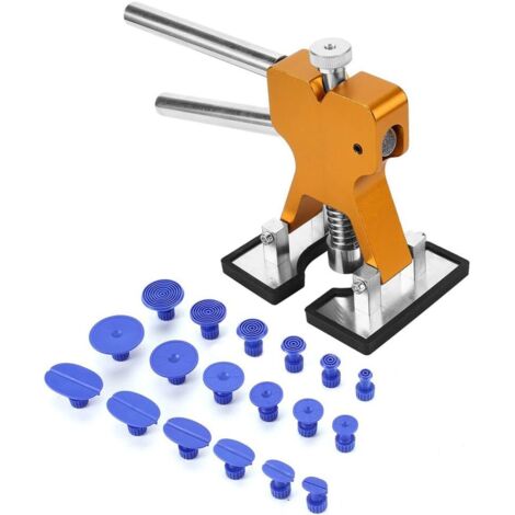 Vtizikl kit d'outils de réparation Paintless dent - Auto dent Lifter Automotive Corps Hail cavité Retrait Outil de réparation Ensemble avec 1pcs Auto dent Puller, 18pcs Glue Tabs (1/5)